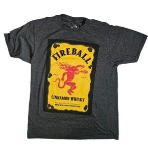 Fireball Cinnamon Whiskey T-shirt Gray Unisex Size Medium M Alcohol Drink